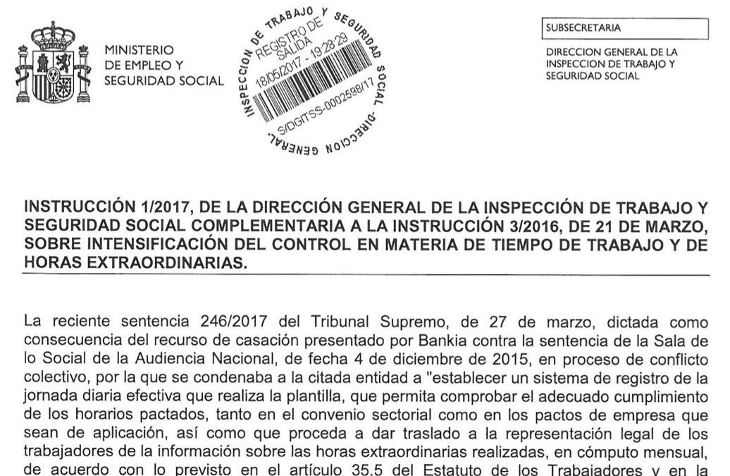 Así es la nueva instrucción de la Inspección sobre el registro de la jornada