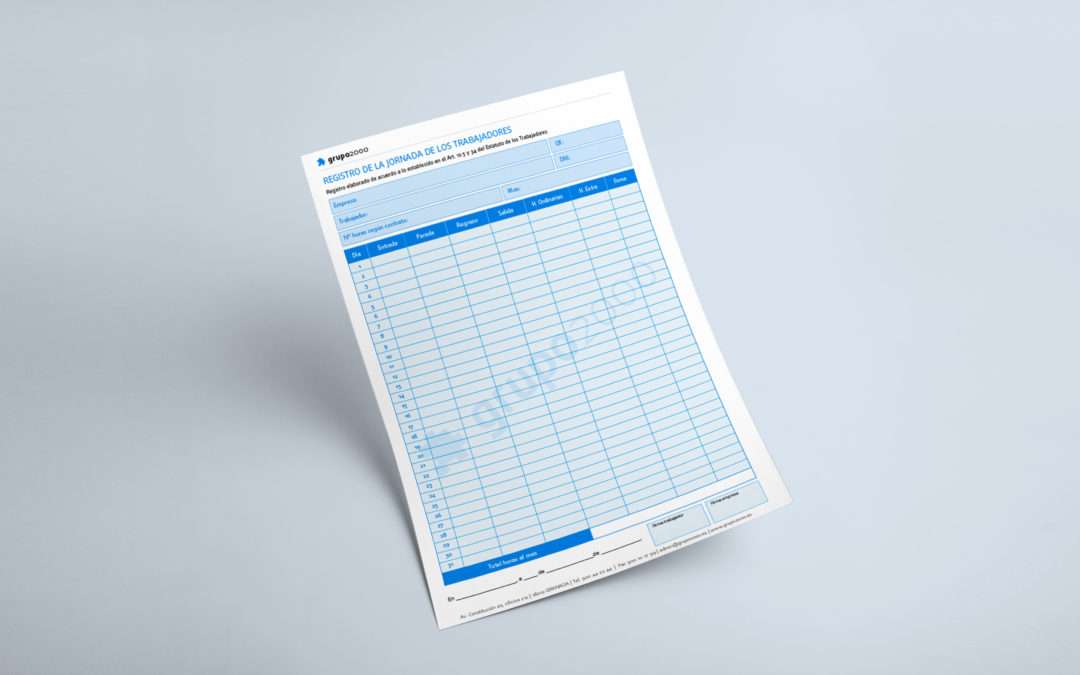 Papel o digital: Cómo registrar la jornada. Descarga un modelo aquí