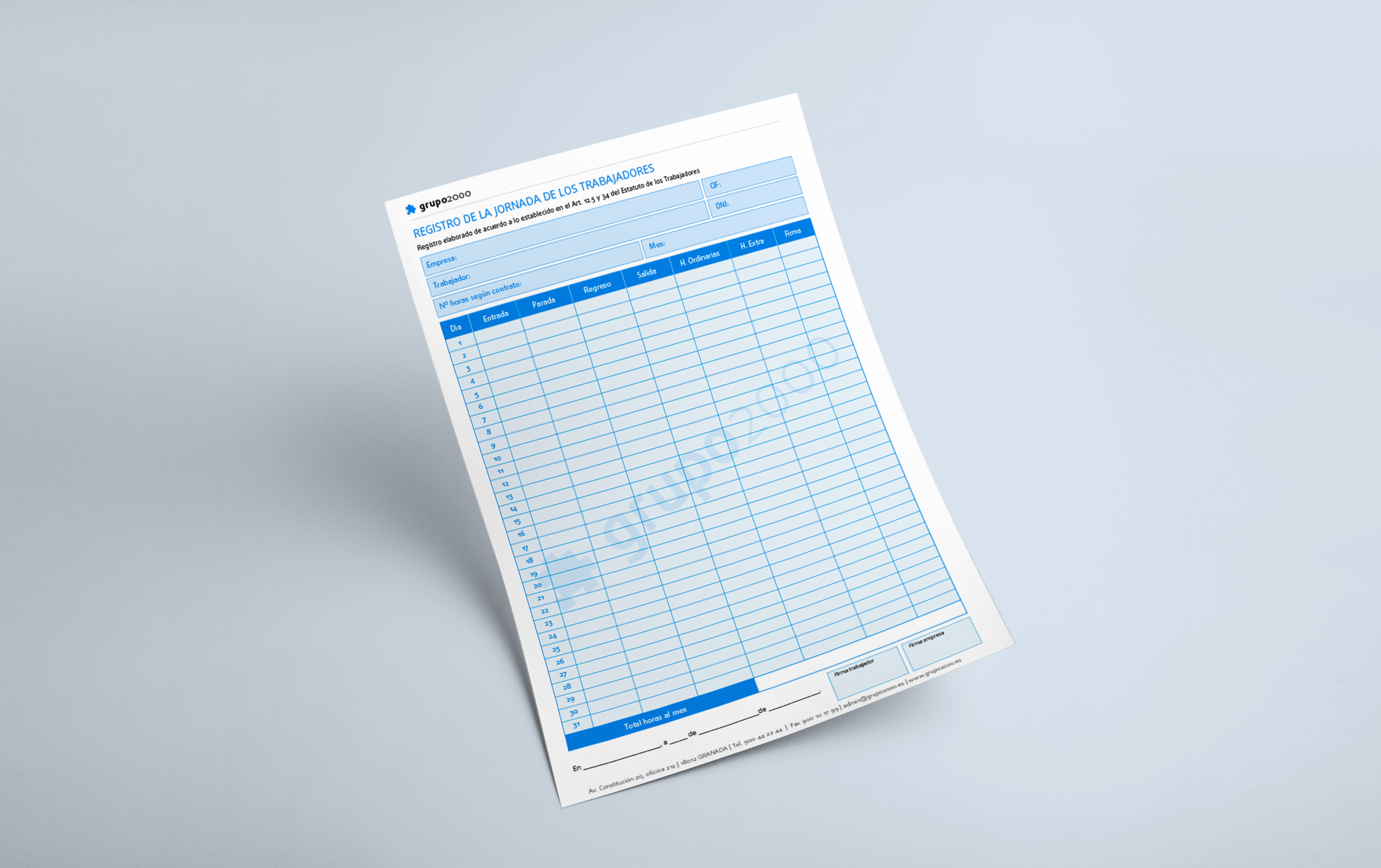 Papel o digital: Cómo registrar la jornada. Descarga un modelo aquí