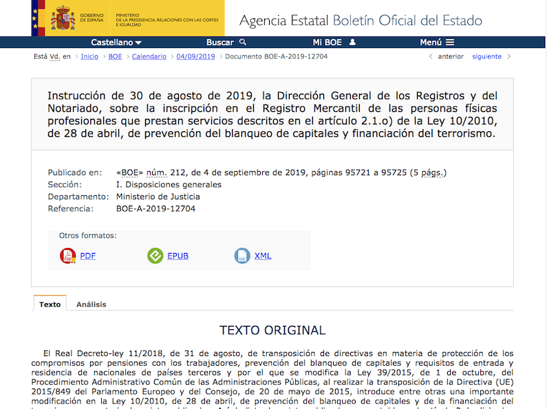 El BOE indica cómo deben inscribirse los asesores en el registro mercantil