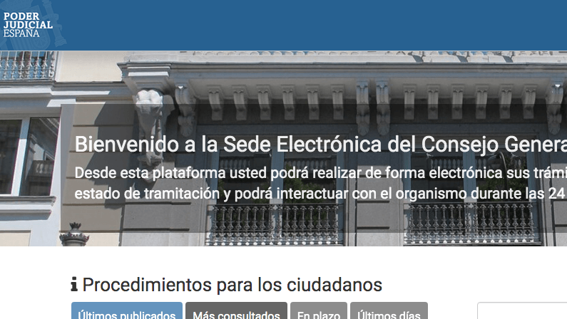 El Consejo General del Poder Judicial estrena sede electrónica donde los ciudadanos podrán realizar sus trámites