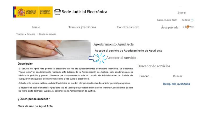 Cómo solicitar un apoderamiento Apud Acta de forma electrónica