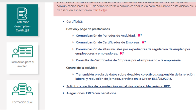 Dónde presentar la solicitud colectiva para el SEPE de los ERTES de Mecanismo RED