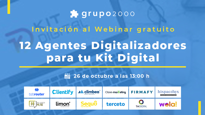 Webinar gratuito 12 Agentes Digitalizadores para tu Kit Digital