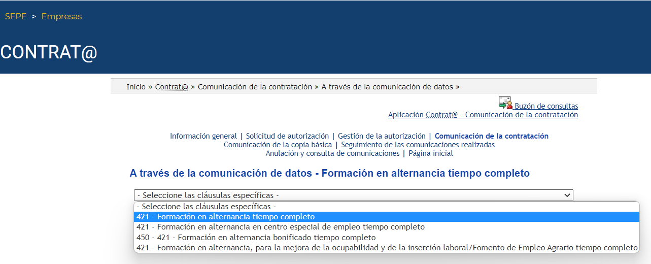 Cómo comunicar contrato de formación a tiempo parcial en contrata