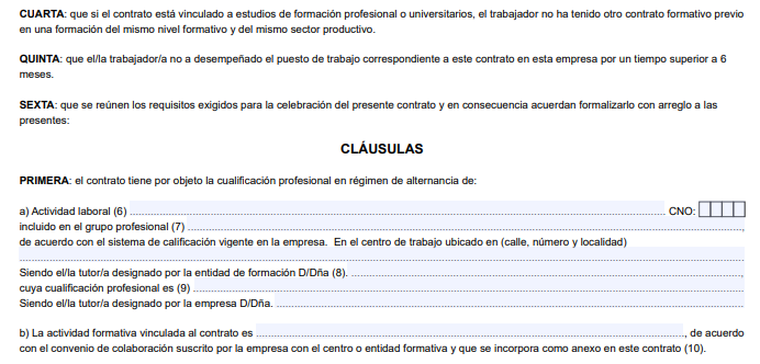 Clausula Primera Modelo Contrato De Formacion Grupo2000