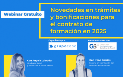 Webinar Novedades en trámites y bonificaciones para el contrato de formación en 2025 con CGS Tenerife