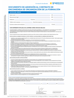 Documento Adhesion Curso Formacion Bonificada Grupo2000