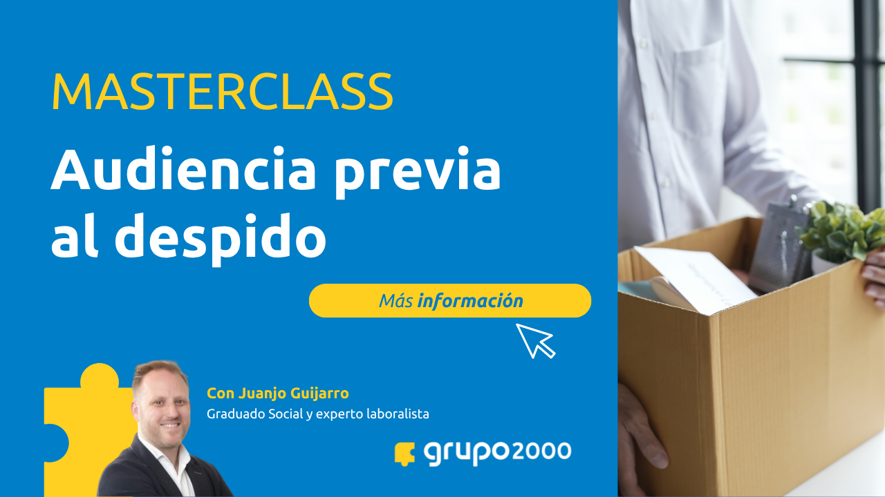 Banner Masterclass sobre Audiencia previa al despido